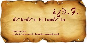 Ökrös Filoméla névjegykártya